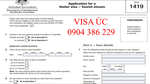 Mẫu đơn xin visa ÚC ONLINE tại Visa Greencanal Travel